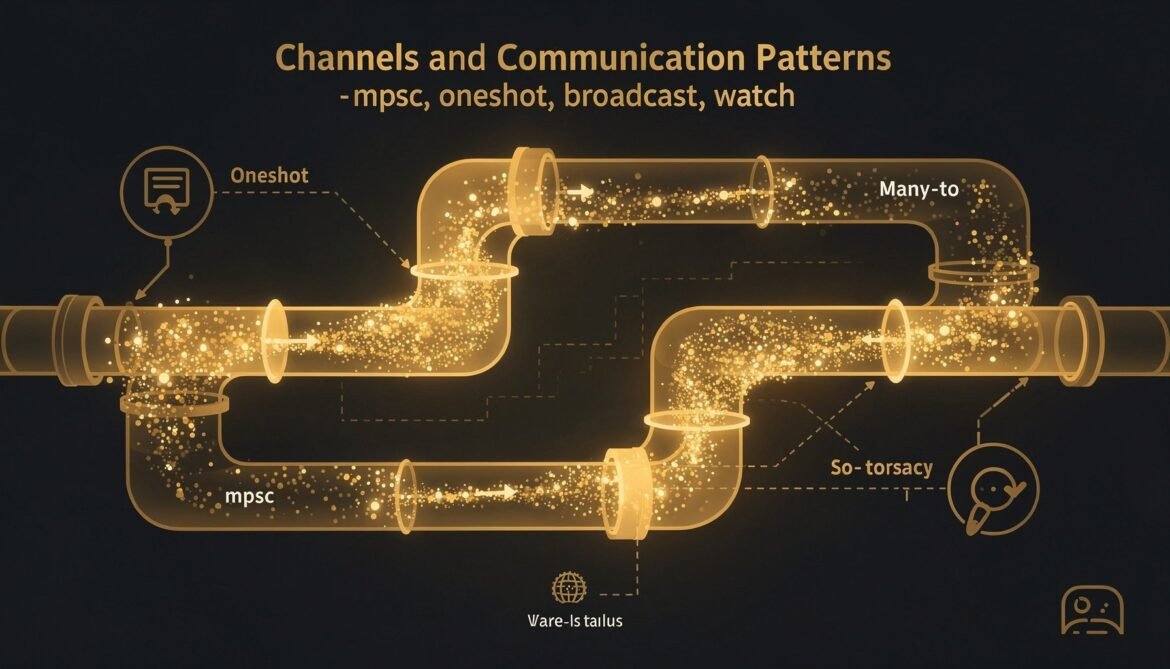 Async Rust with Tokio Part 5: Channels and Communication Patterns – mpsc, oneshot, broadcast, watch
