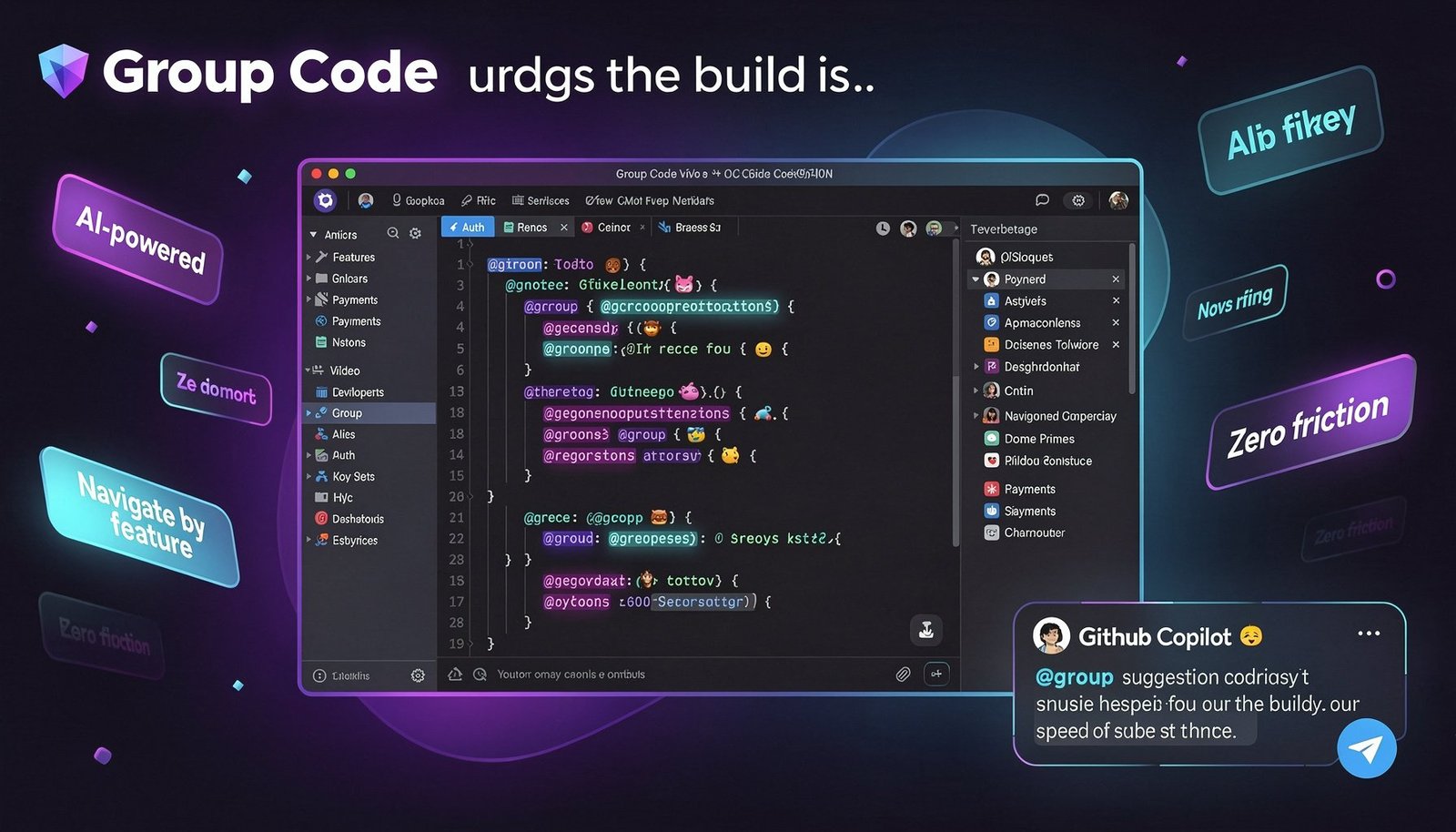 Group Code VS Code Extension for Vibe Coders — AI-powered codebase organization using @group comments with GitHub Copilot integration